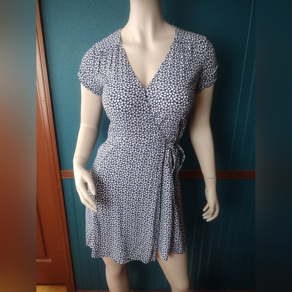 & Other Stories × Los Angeles Atelier Botanical Ditsy Leaves Mini Wrap Dress